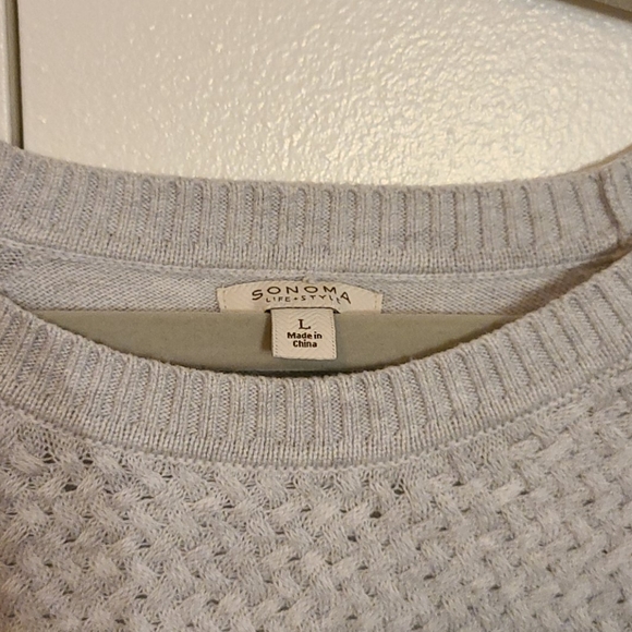 Womens Sonoma Woven Long Sleeve Sweater - Picture 4 of 5